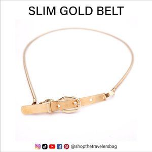 Slim Gold Metallic Belt